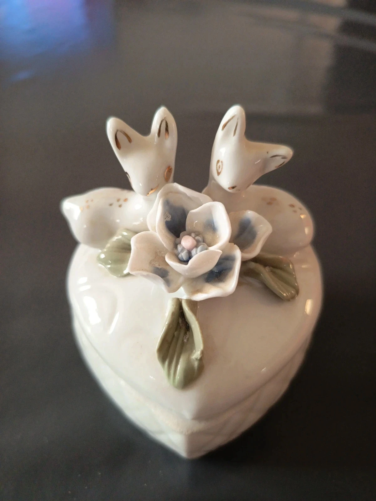 Vaso em forma de coração com veados – photo 2